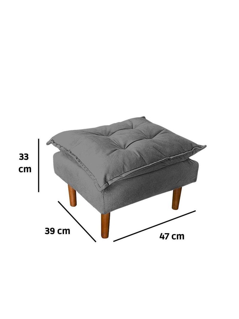 Poltrona De Amamentação Celine Com Puff Suede Cinza