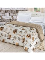 Edredom Dupla Face Super King Quality 01 Peça - Avelã