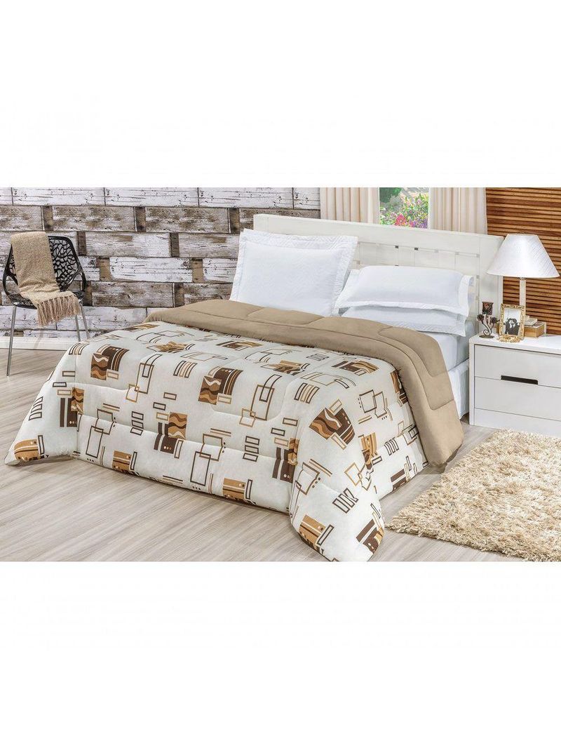 Edredom Dupla Face Super King Quality 01 Peça - Avelã