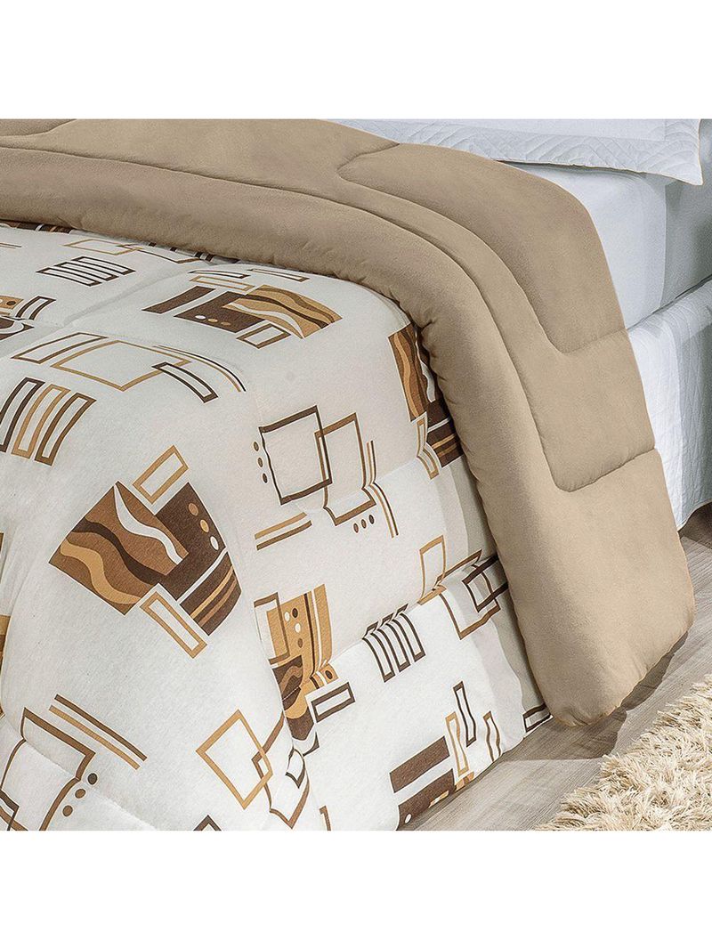 Edredom Dupla Face Super King Quality 01 Peça - Avelã