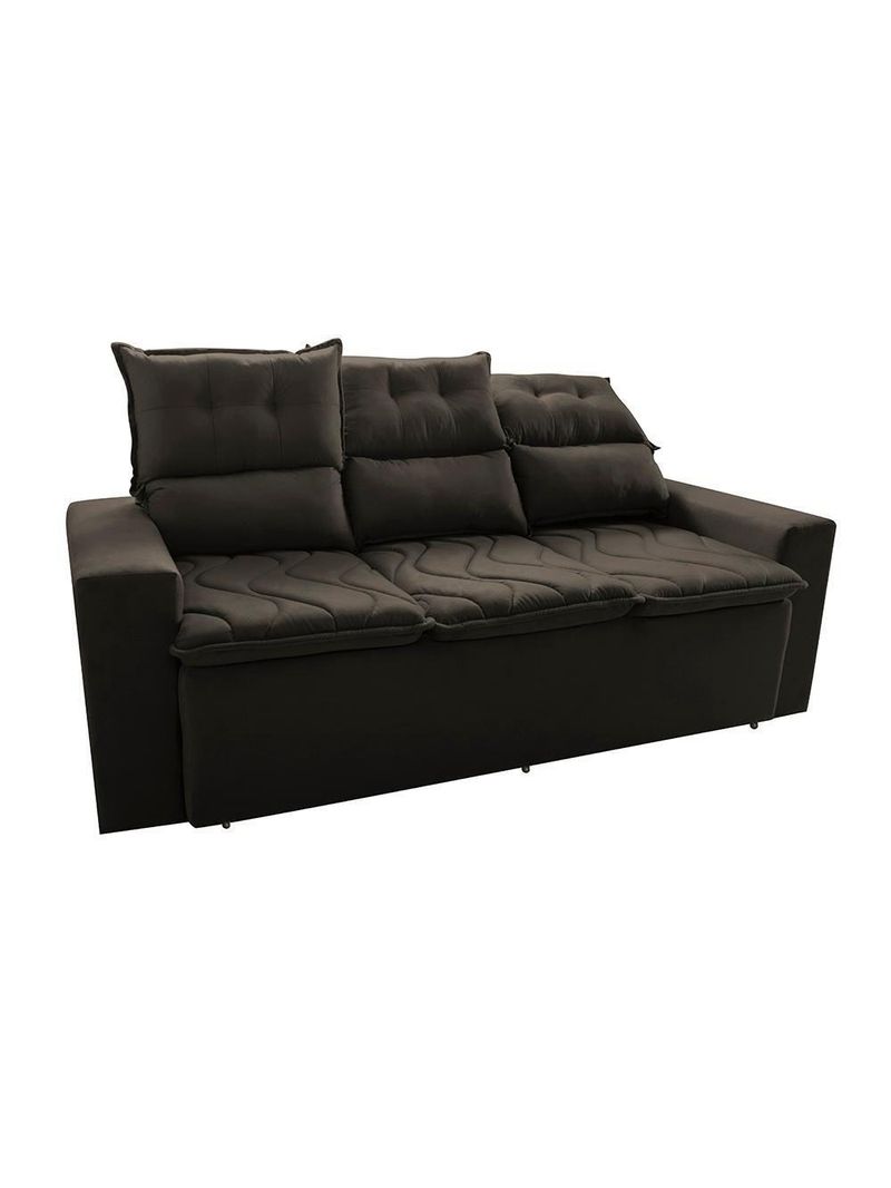 Conjunto De Sofá 3 E 2 Lugares Retrátil E Reclinável 2,00x1,50m Cama Inbox Smal Suede Café