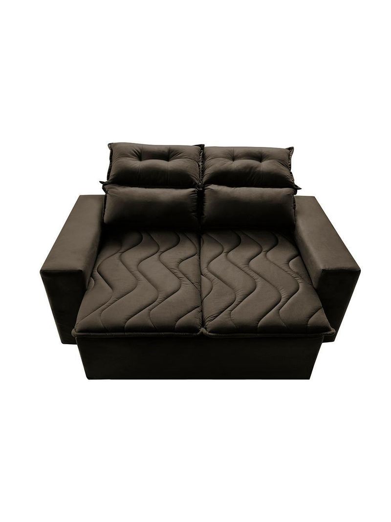 Conjunto De Sofá 3 E 2 Lugares Retrátil E Reclinável 2,00x1,50m Cama Inbox Smal Suede Café