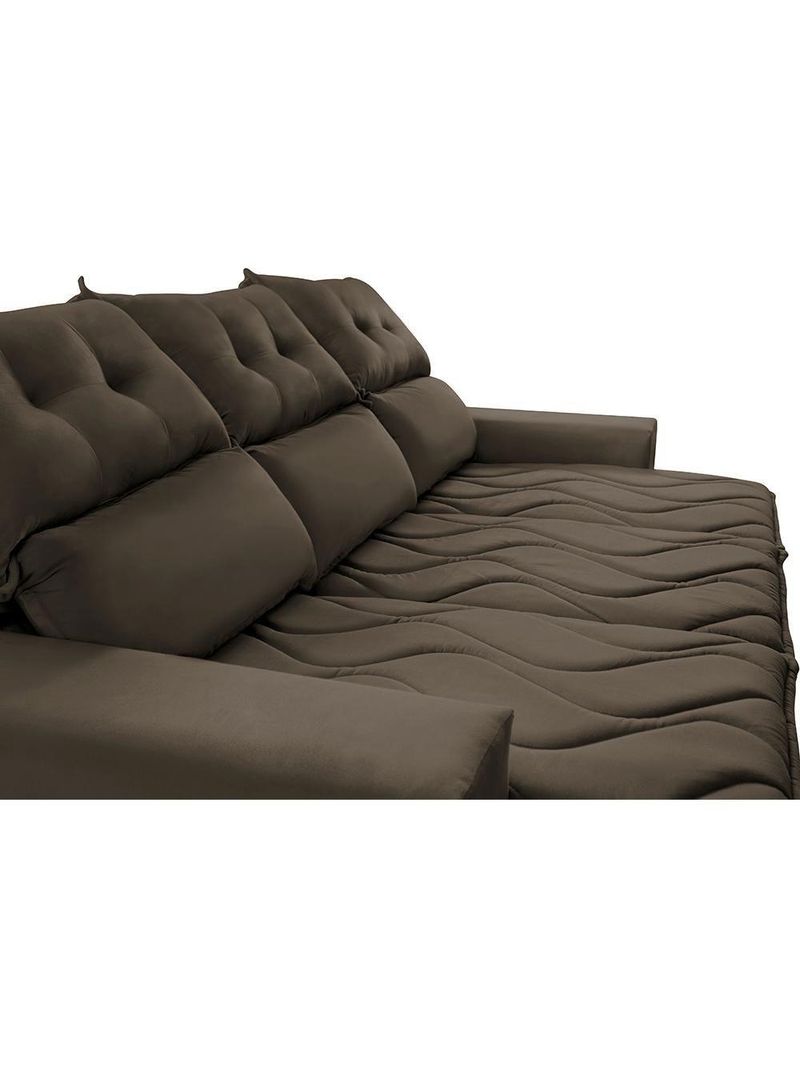 Conjunto De Sofá 3 E 2 Lugares Retrátil E Reclinável 2,00x1,50m Cama Inbox Smal Suede Café