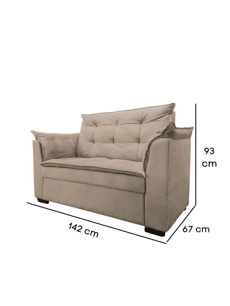 Sofá 2 Lugares Para Sala Moderno Confortável Zilda Suede
