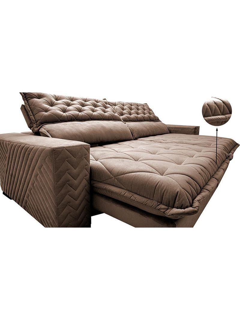 Sofá Retrátil E Reclinável 2,35m Molas Ensacadas Castor