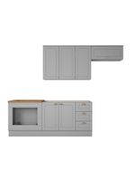 Cozinha 4 Peças Com Módulo De Forno De Embutir Amy Casa 812 Cinza