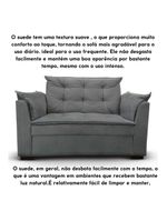 Sofá 2 Lugares Para Sala Moderno Confortável Andreia Suede Cinza