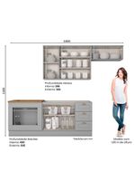 Cozinha 4 Peças Com Módulo De Forno De Embutir Amy Casa 812 Cinza