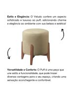 Kit 2 Puff Decorativo para Sala Redondo Luxo Dallas Veludo Bege