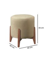 Kit 2 Puff Decorativo para Sala Redondo Luxo Dallas Veludo Bege