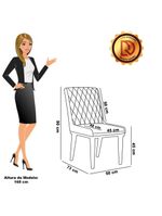 Cadeira Sala De Jantar Base Madeira Preto Kit 6 Sofia Linho D03 - D'rossi Cor Preto