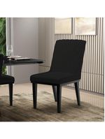 Cadeira Sala De Jantar Base Madeira Preto Kit 6 Sofia Linho D03 - D'rossi Cor Preto