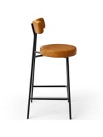 Banqueta Baixa Para Cozinha Sala De Jantar Bar Bancada Milão L02 Couríssimo Whisky - Lyam Decor