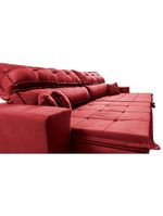 Sofá Retrátil E Reclinável 2,52m Luxos Cama Inbox Velusoft Vermelho