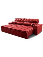Sofá Retrátil E Reclinável 2,52m Luxos Cama Inbox Velusoft Vermelho