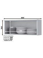 Armário Aéreo 01 Porta Basculante 80 Cm Americana Henn Branco