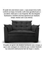 Sofá 2 Lugares Para Sala Moderno Confortável Aurora Suede Preto