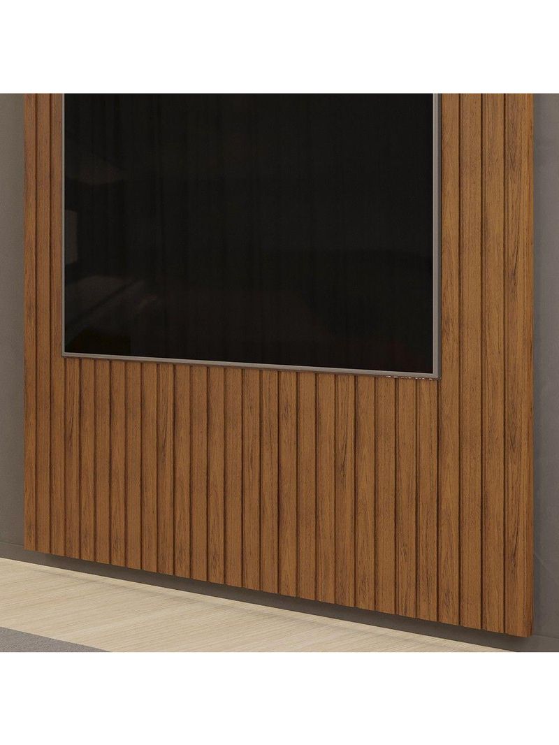 Painel Para Tv 65 Polegadas Ripado 183x240cm Pratisk D04 Freijó - Mpozenato