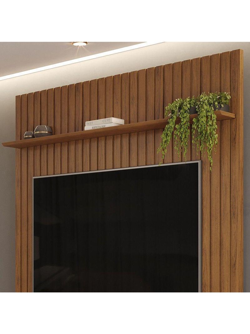 Painel Para Tv 65 Polegadas Ripado 183x240cm Pratisk D04 Freijó - Mpozenato