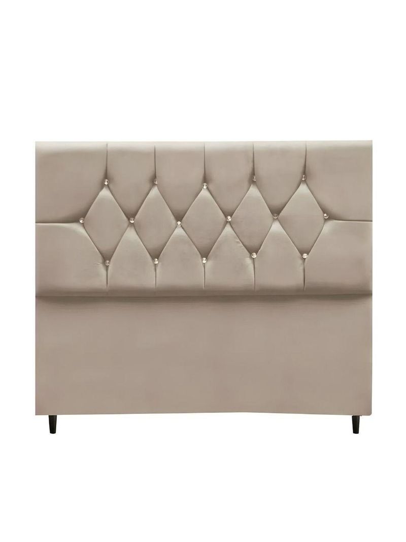 Cabeceira Para Cama Box Estofada Solteiro 90 Cm Suede Madri bege