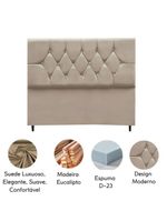 Cabeceira Para Cama Box Estofada Solteiro 90 Cm Suede Madri bege