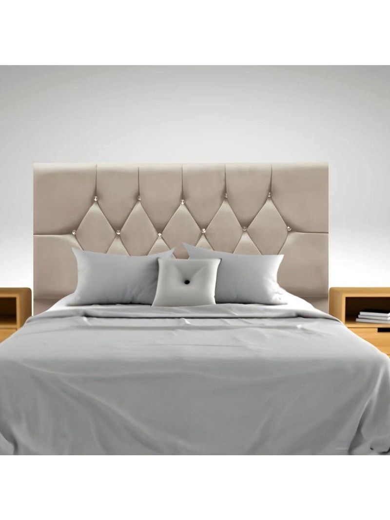 Cabeceira Para Cama Box Estofada Solteiro 90 Cm Suede Madri bege