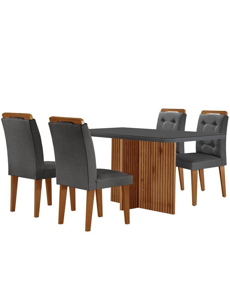Sala De Jantar Mesa Olimpia Com 4 Cadeiras Carol