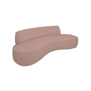 Sofá Curvo 2 Lugares Amsterdã 160cm Linho - Adj Decor Cor Rosê