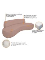 Sofá Curvo 2 Lugares Amsterdã 160cm Linho - Adj Decor Cor Rosê