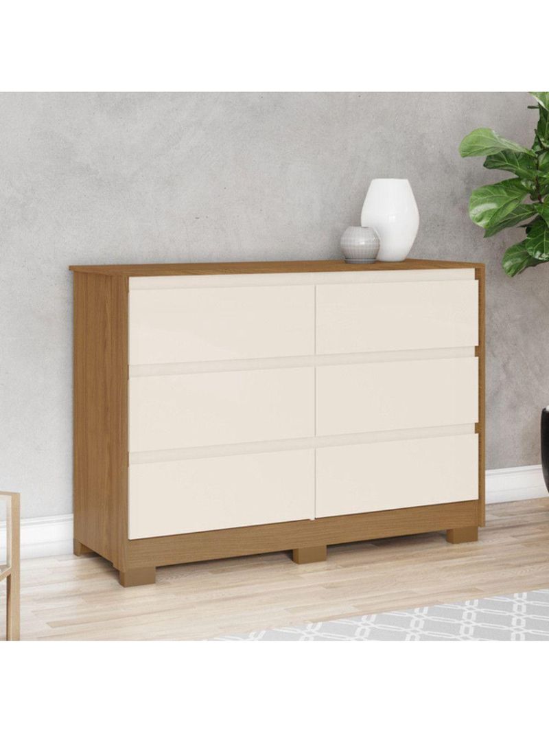 Cômoda 6 Gavetas Ravenna Henn Nature Com Off White