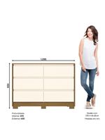 Cômoda 6 Gavetas Ravenna Henn Nature Com Off White
