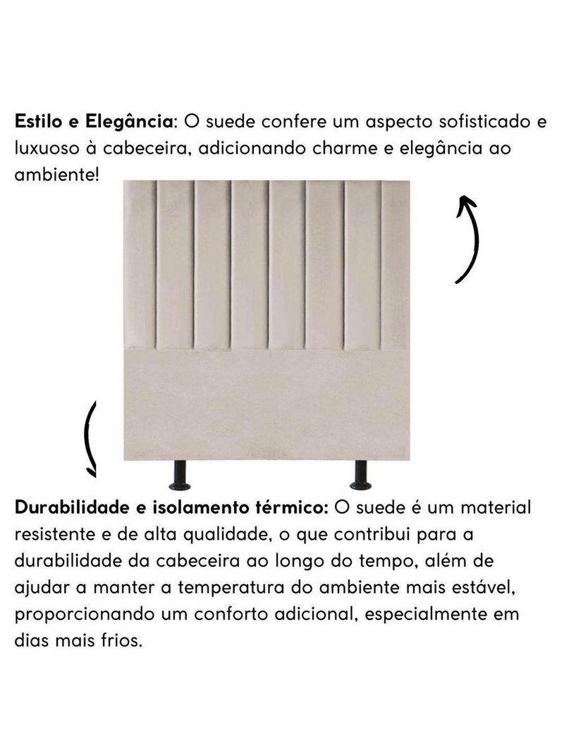 Cabeceira de Cama King Size Box 195 cm Karla Suede Bege