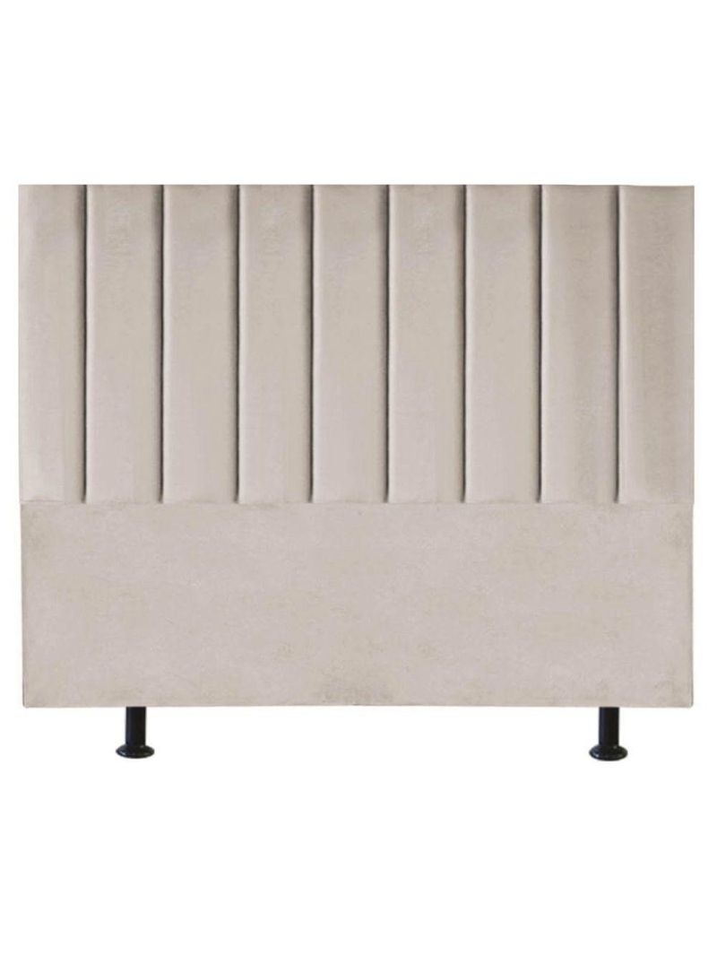 Cabeceira de Cama King Size Box 195 cm Karla Suede Bege
