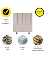 Cabeceira de Cama King Size Box 195 cm Karla Suede Bege