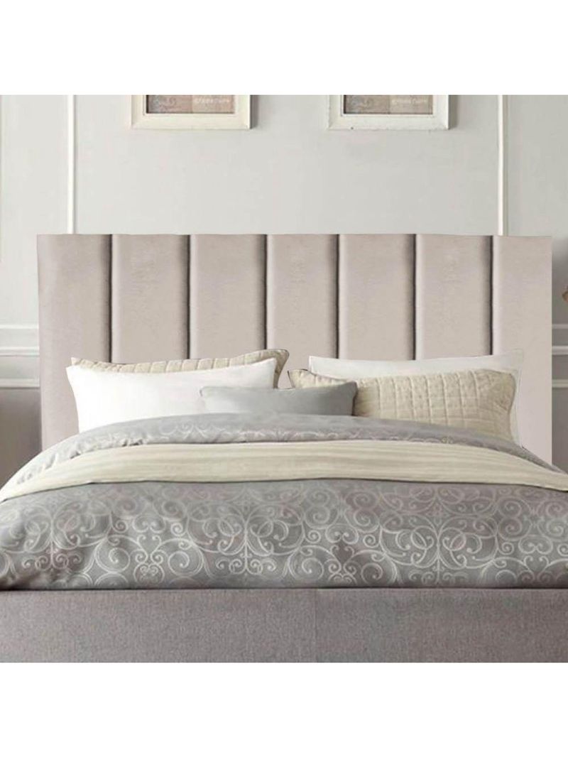Cabeceira de Cama King Size Box 195 cm Karla Suede Bege