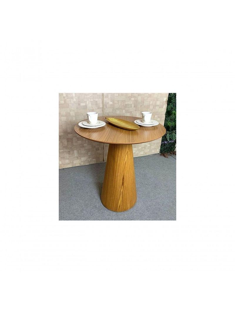 Mesa Cone 70cm Base Madeira Freijó Tampo Freijó Marrom
