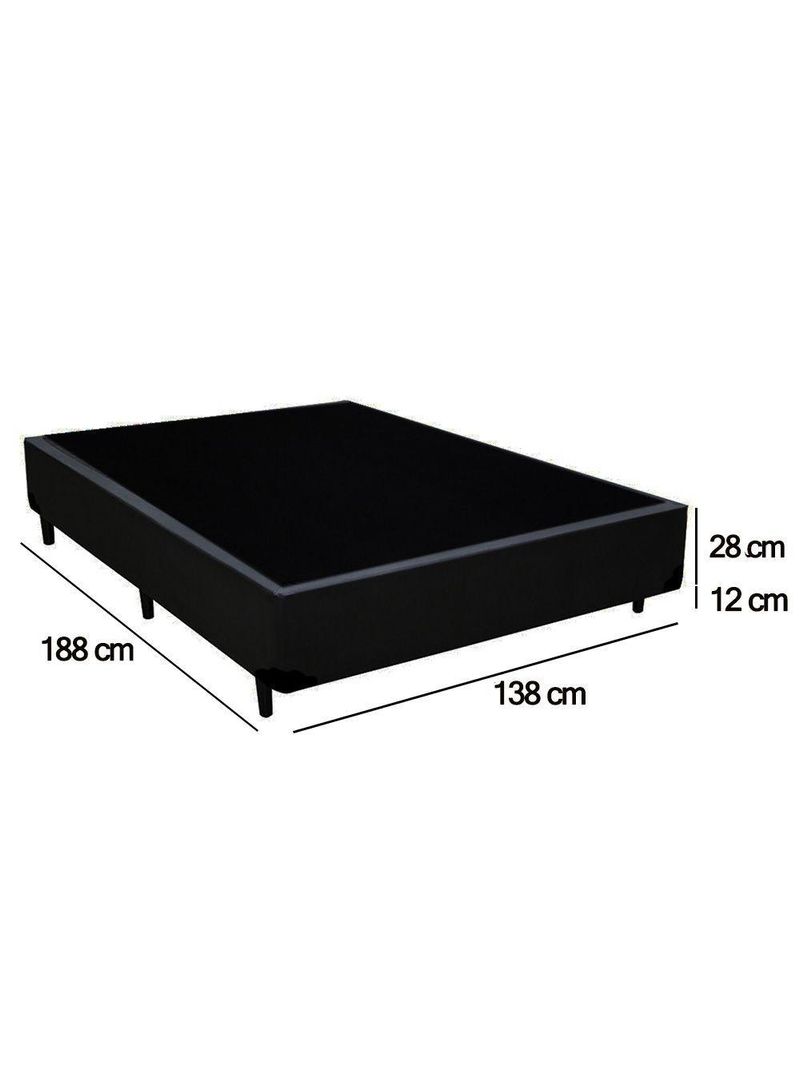 Cama Box Casal Sintético Sereneprime Preto 138x188x40