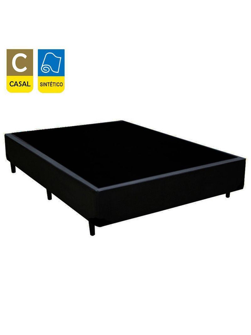 Cama Box Casal Sintético Sereneprime Preto 138x188x40