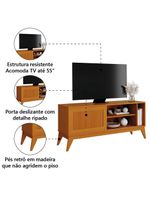 Rack Bancada Para Tv Até 55 Polegadas Ripado Cedro Aruba