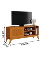 Rack Bancada Para Tv Até 55 Polegadas Ripado Cedro Aruba