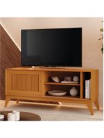 Rack Bancada Para Tv Até 55 Polegadas Ripado Cedro Aruba