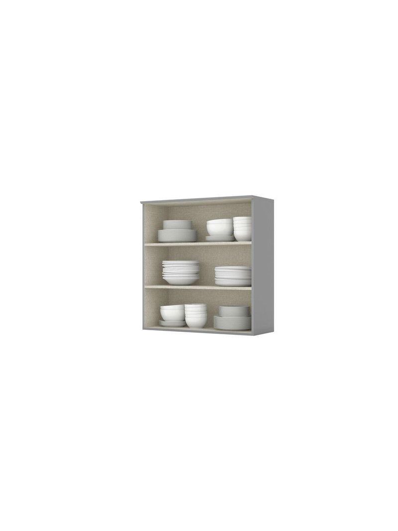 Armário Aéreo 2 Portas 80 Cm Amy Casa 812 Cinza