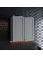 Armário Aéreo 2 Portas 80 Cm Amy Casa 812 Cinza