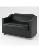 Sofá Namoradeira Reforçada Luxo Em Tecido Courino Preto