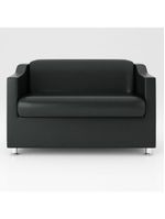 Sofá Namoradeira Reforçada Luxo Em Tecido Courino Preto