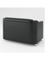 Sofá Namoradeira Reforçada Luxo Em Tecido Courino Preto