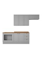 Cozinha Compacta Com Balcão Forno De Embutir Amy Casa 812 Cinza