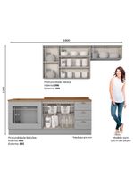 Cozinha Compacta Com Balcão Forno De Embutir Amy Casa 812 Cinza