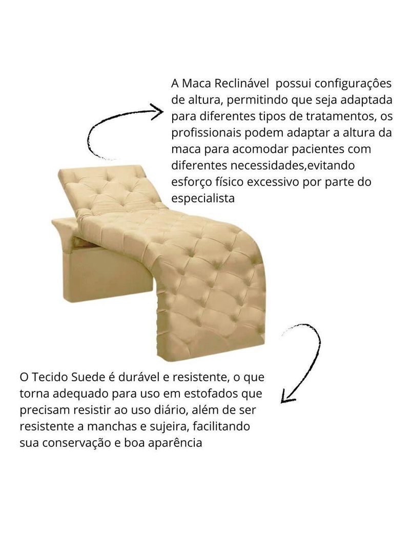Maca Estofada Regulável Spa Suede Maitê – Bege