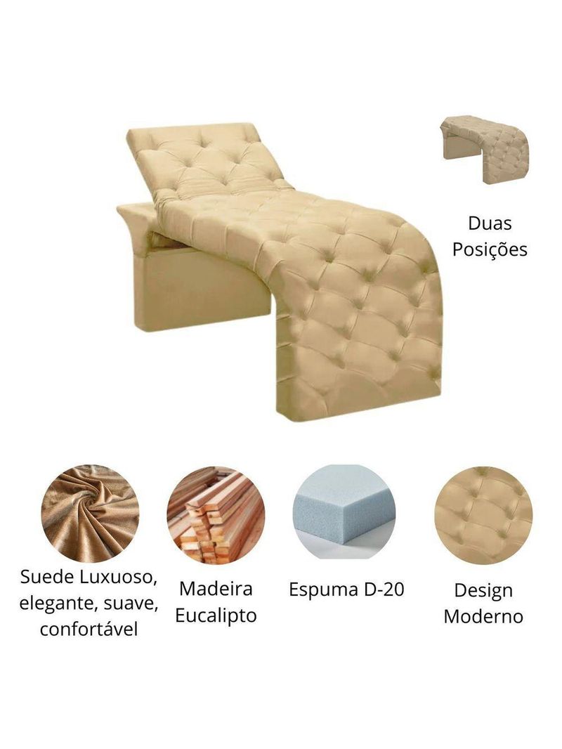Maca Estofada Regulável Spa Suede Maitê – Bege